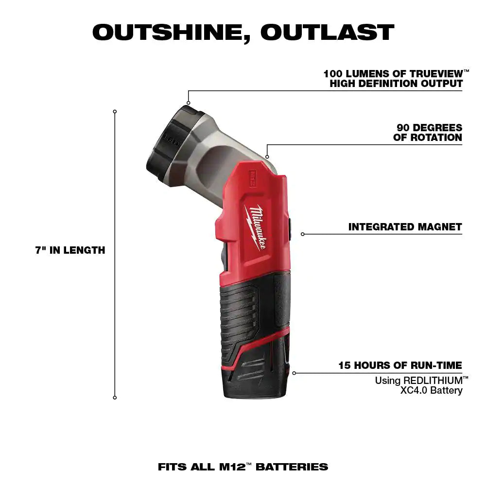 M12 12V Lithium-Ion Cordless Combo Kit (5-Tool) with Two 1.5 Ah Batteries, Charger and Tool Bag